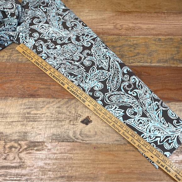 Talbots Silk Blend Stretch Brown Blue Dress Pants Stretch size 4 Classy paisley - Picture 6 of 11